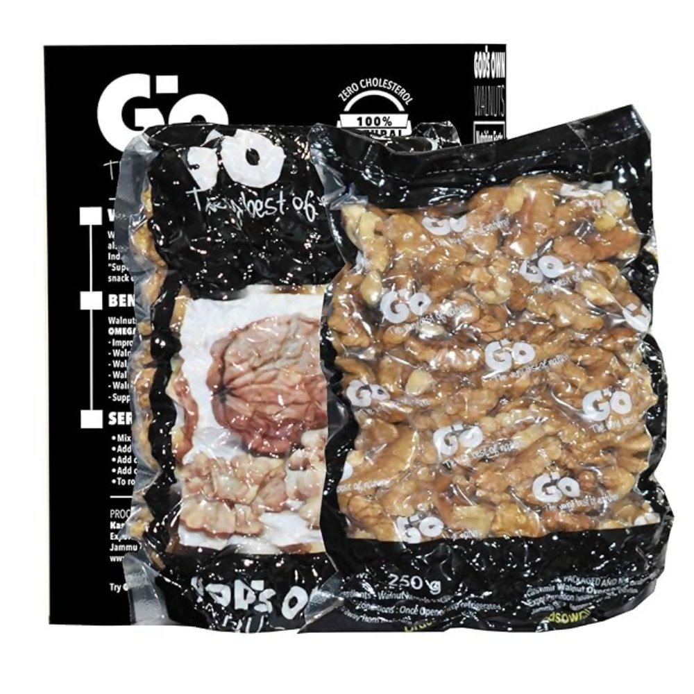 Go Organic Walnut Kernels  Extra Light Halves - Mildy, Earthy