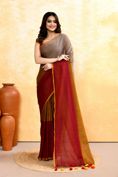 Piyari Fashion Women's Multi Embellished Handloom Cotton Saree