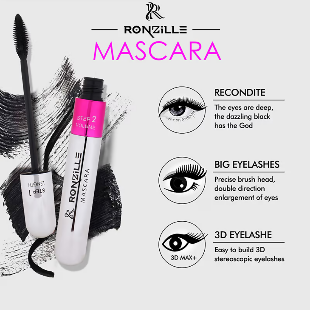 Ronzille Waterproof And Smudgeproof Two In One Mascara
