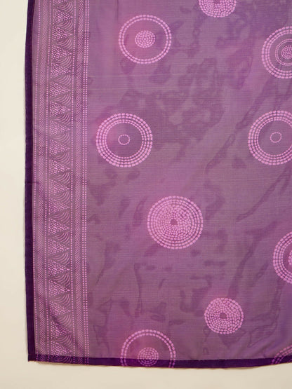 The52 Women's Gorgeous Rayon Embroidery Straight Kurta with Pant And Dupatta Set-Purple