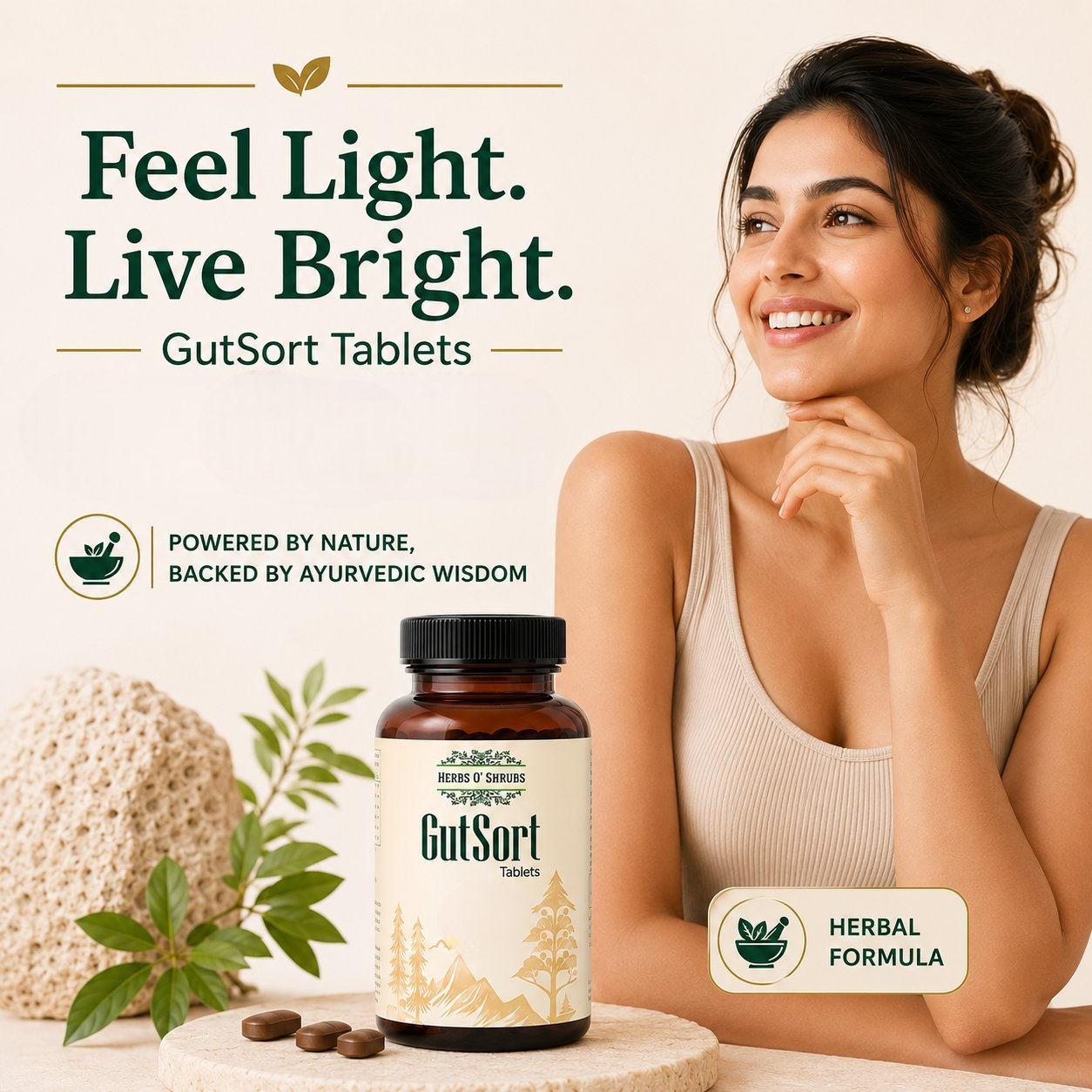 HerbsOShrubs Ayurvedic Gut Health Tablets