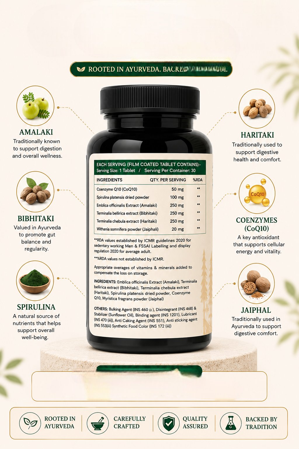 HerbsOShrubs Ayurvedic Gut Health Tablets