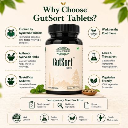 HerbsOShrubs Ayurvedic Gut Health Tablets