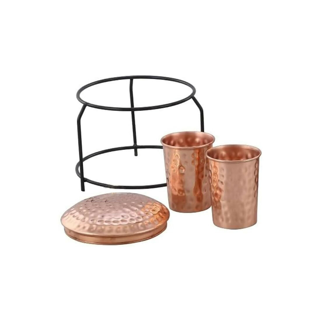 Not Available Copper Water Dispenser with 2 Glass and Stand