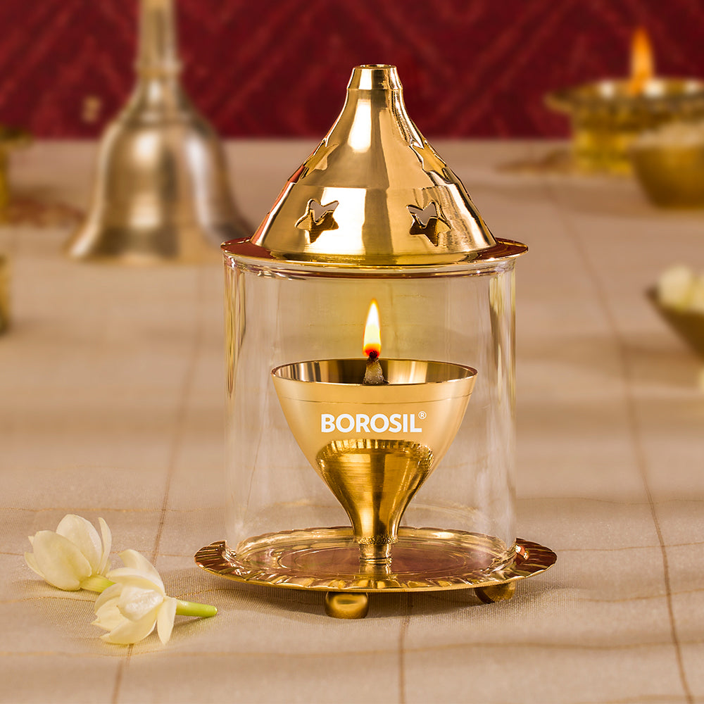 My Borosil Akhand Brass Diya, Small