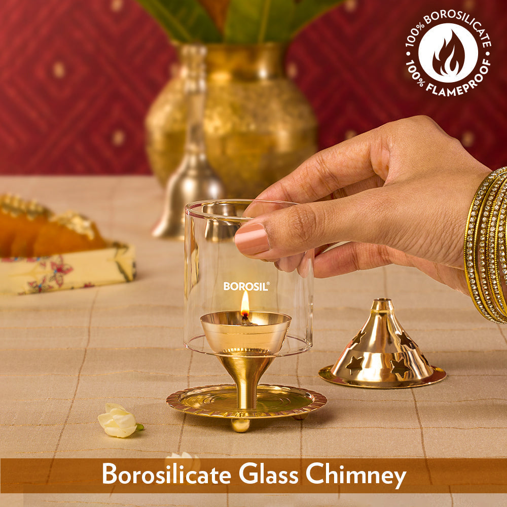 My Borosil Akhand Brass Diya, Small