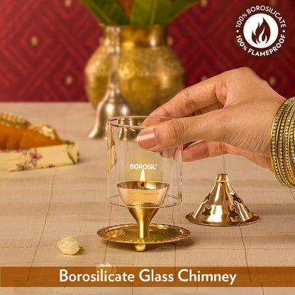 My Borosil Akhand Brass Diya, Small
