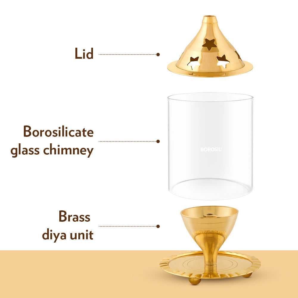 My Borosil Akhand Brass Diya, Small