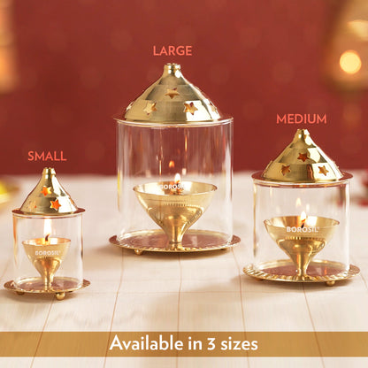 My Borosil Akhand Brass Diya, Small