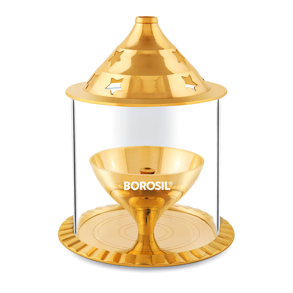 My Borosil Akhand Diya, Brass, Medium