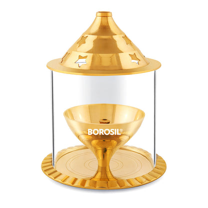 My Borosil Akhand Diya, Brass, Medium