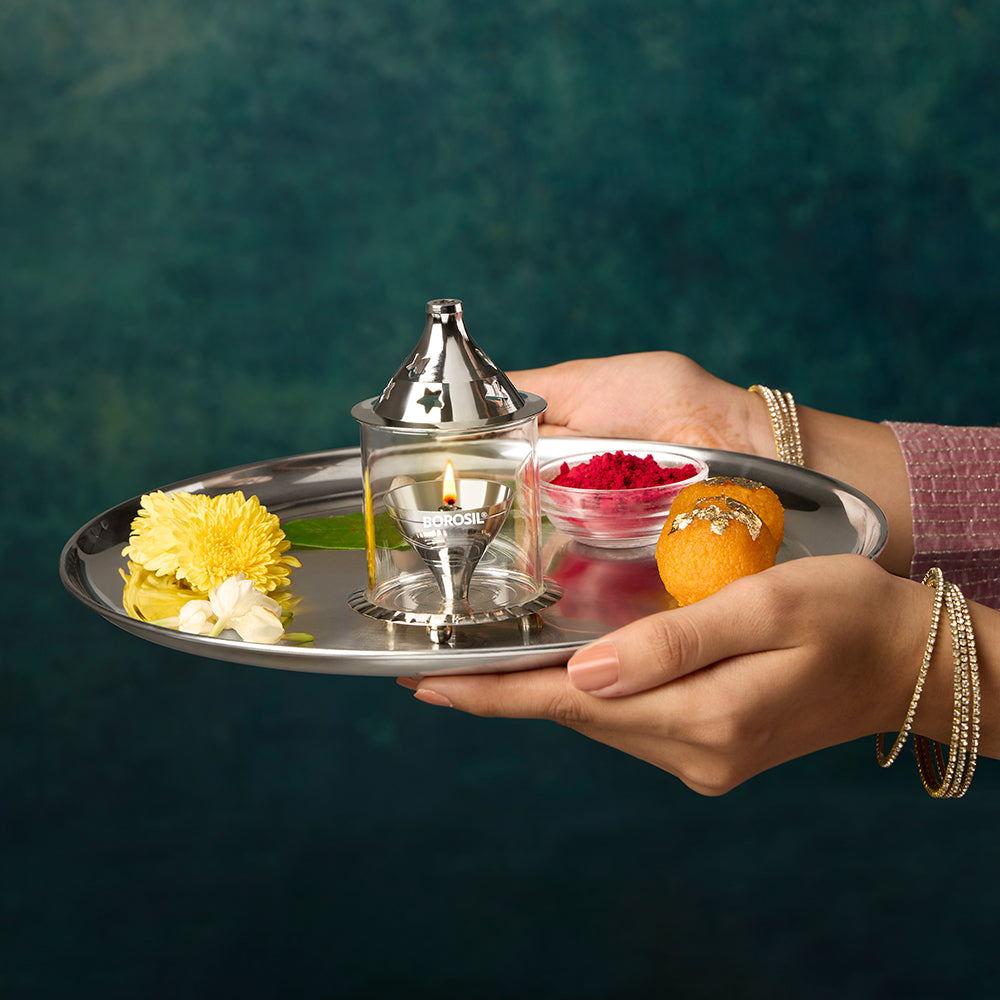 My Borosil Akhand Nickel Diya, Small