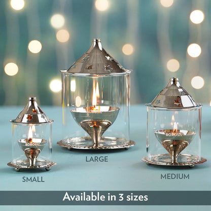 My Borosil Akhand Diya, Nickel, Medium
