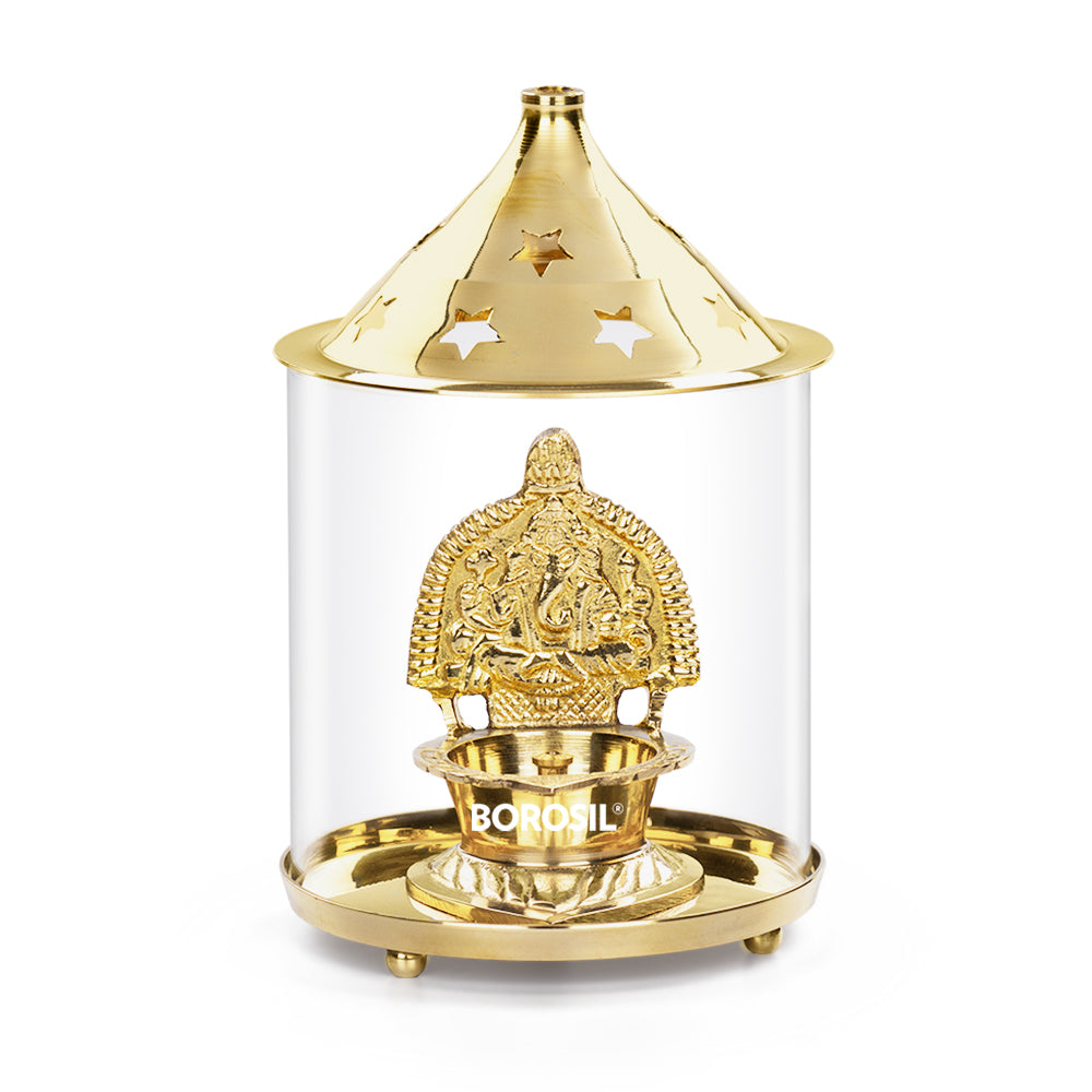 My Borosil Shree Ganapti Diya Brass, Large