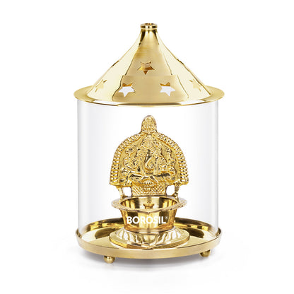 My Borosil Shree Ganapti Diya Brass, Large