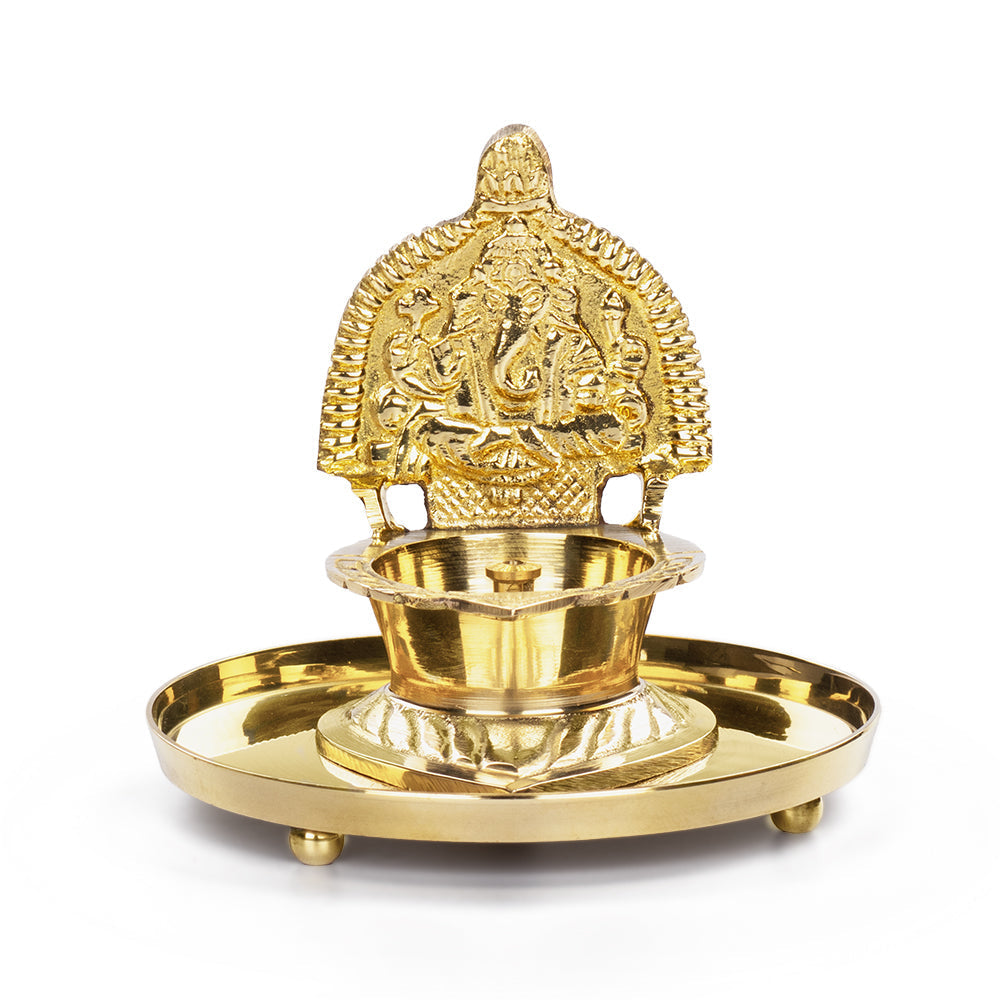 My Borosil Shree Ganapti Diya Brass, Large