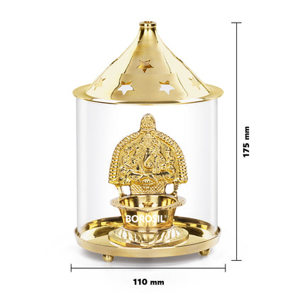 My Borosil Shree Ganapti Diya Brass, Large