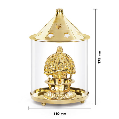 My Borosil Shree Ganapti Diya Brass, Large