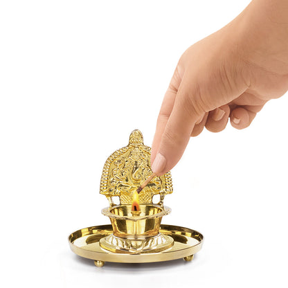 My Borosil Shree Ganapti Diya Brass, Large