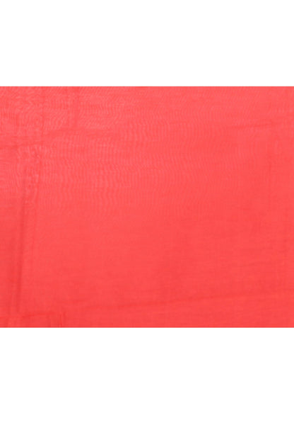 Piyari Fashion Women's Red Self Sequins Embellished Cotton Blend Jamdani Saree