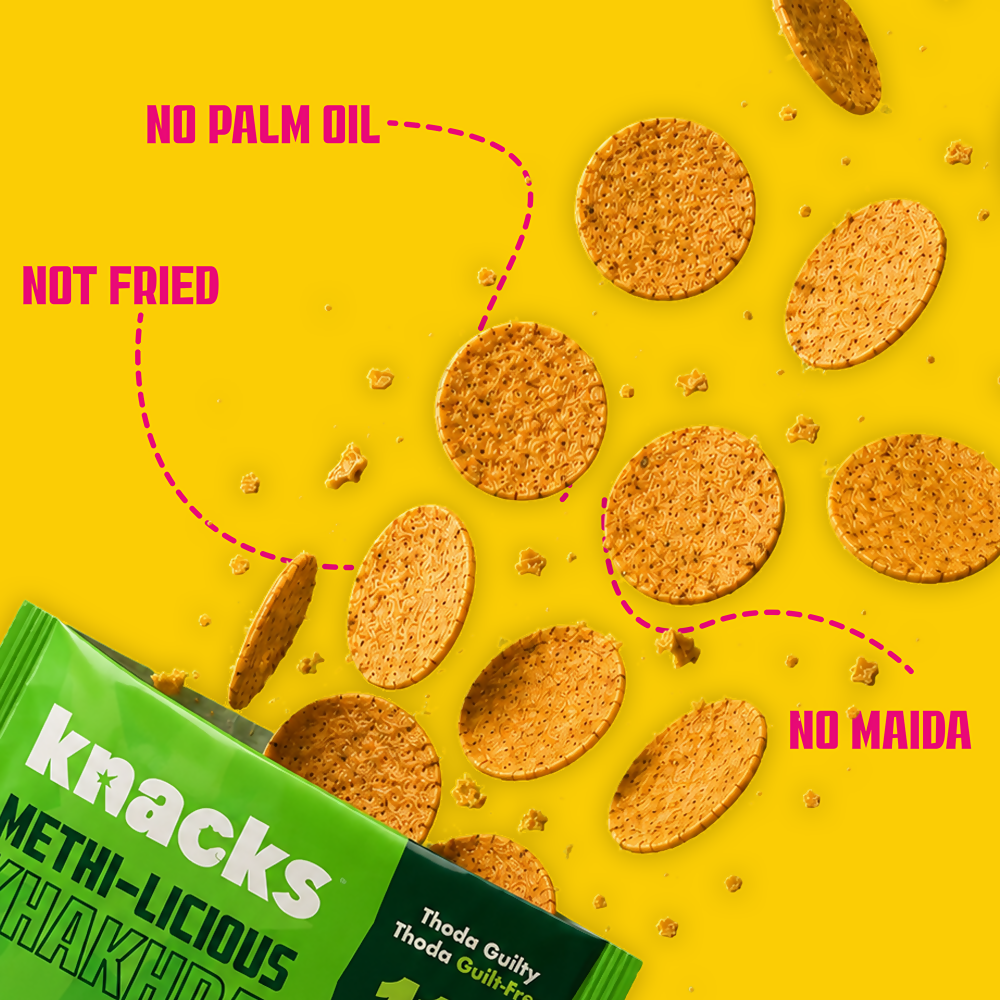 Knacks Coin Khakhra Crisps - Methi-Licious Flavour