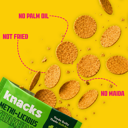 Knacks Coin Khakhra Crisps - Methi-Licious Flavour