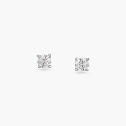 Classic Radiance Solitaire Stud Earrings in 18K White Gold, 0.96 ct
