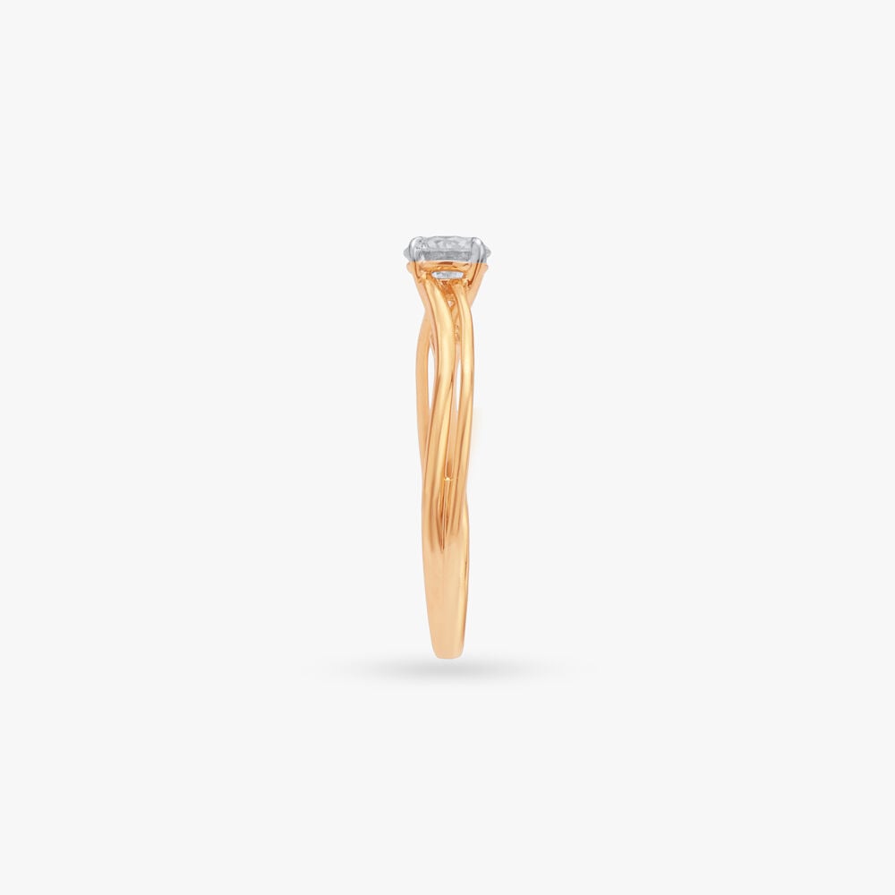 Grace Arc Solitaire Ring in 18K Yellow Gold, 0.42 ct