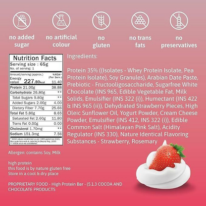 Phab Protein Bars With Protein Strawberries & Greek Yogurt