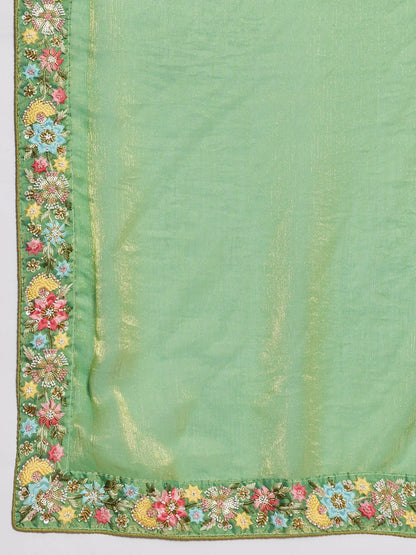 Teeya Creation New Stylish Trendy Party Wear Saree-Light_Green