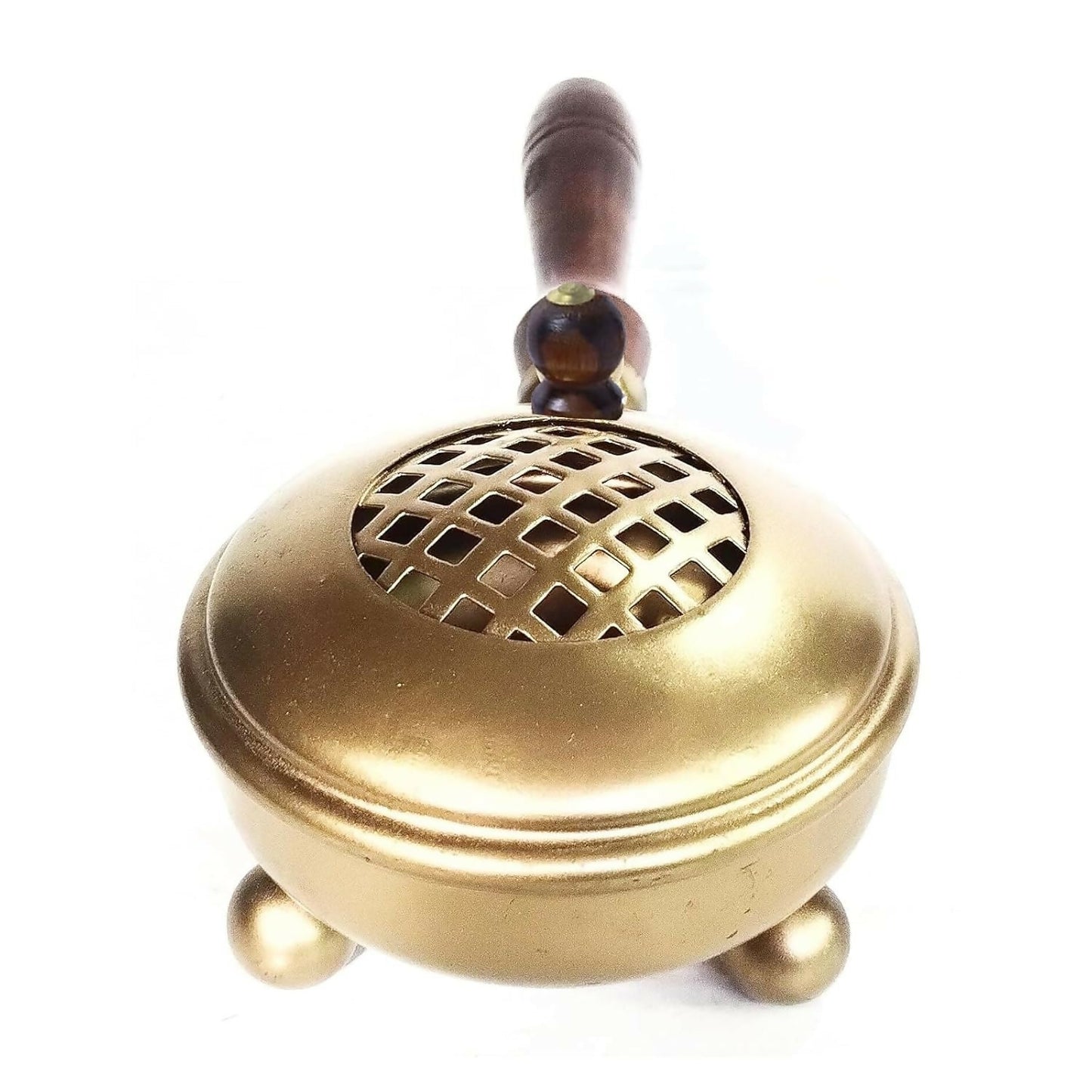 Not Available Handcrafted Metal Dhoop Dani Incense Burner - Golden Color