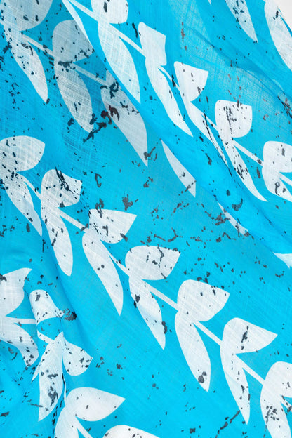 Dwija Fashion Sky Blue Party Wear Printed Linen Ready To Wear Saree With Unstitched Blouse