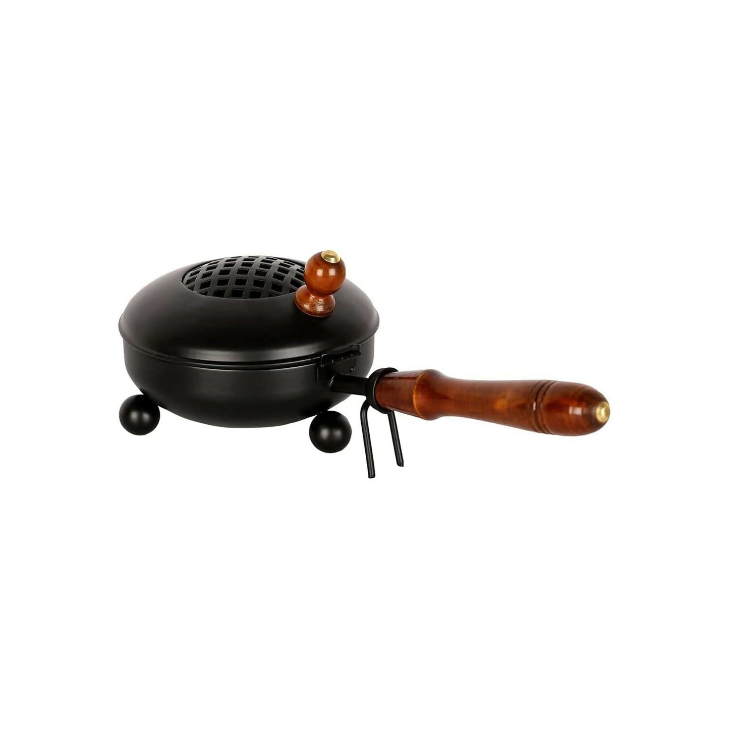 Not Available Handcrafted Metal Dhoop Dani Incense Burner - Black Color
