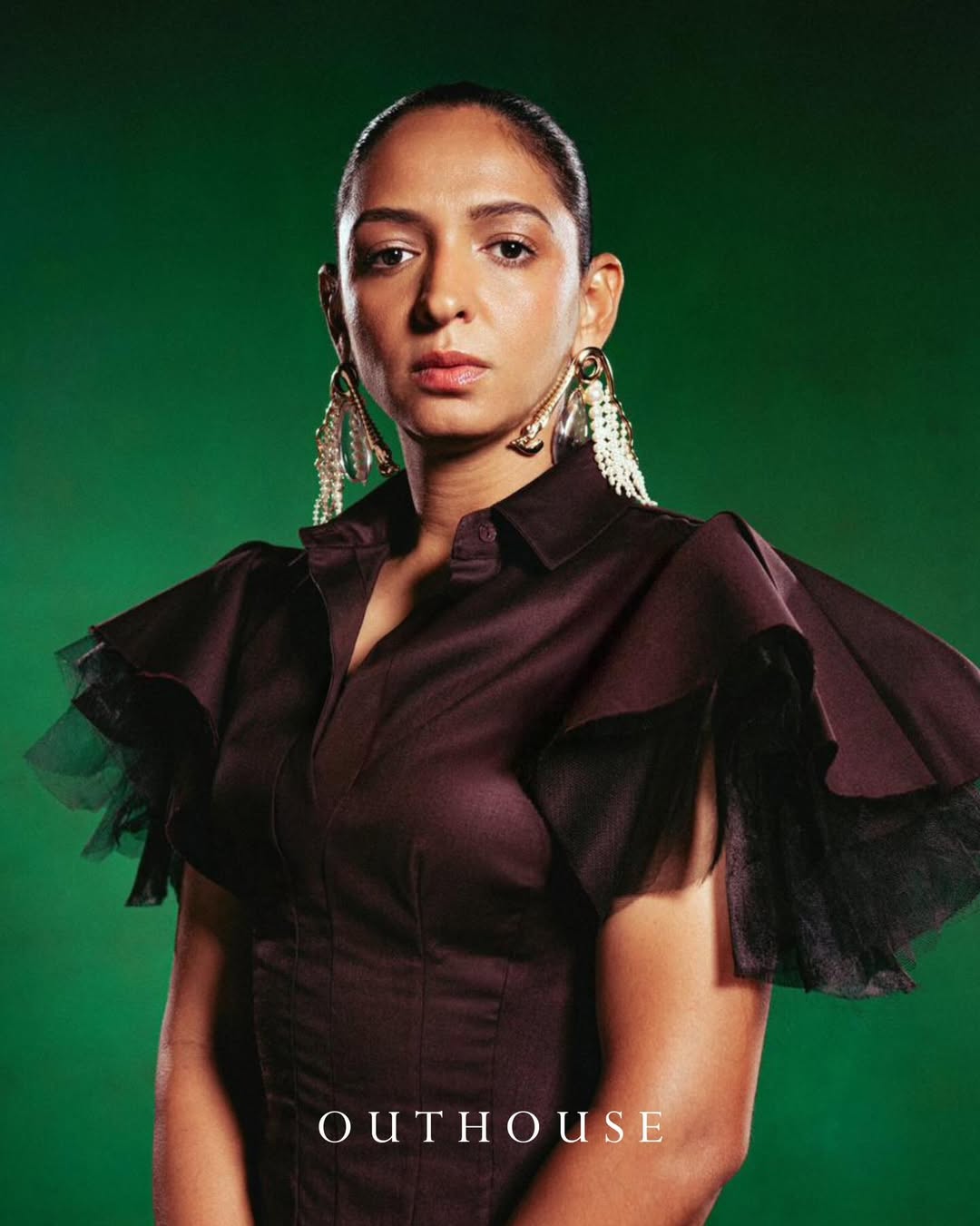 Harmanpreet Kaur in Koko Sigil Cascade Earrings