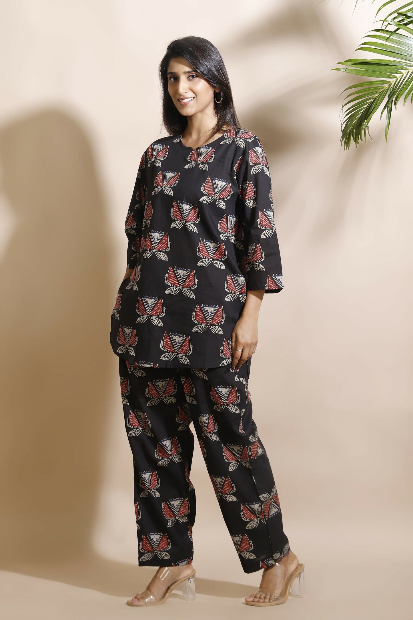 Breathables Abstract Black Cotton Co-Ord Set