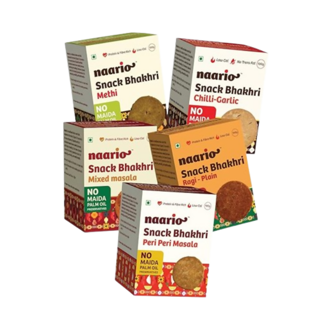 Naario Chilli Garlic, Methi, Plain, Masala, Peri Peri Crackers