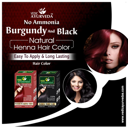 VedicAyurvedas No Ammonia Burgundy & No Ammonia Black Hair Color