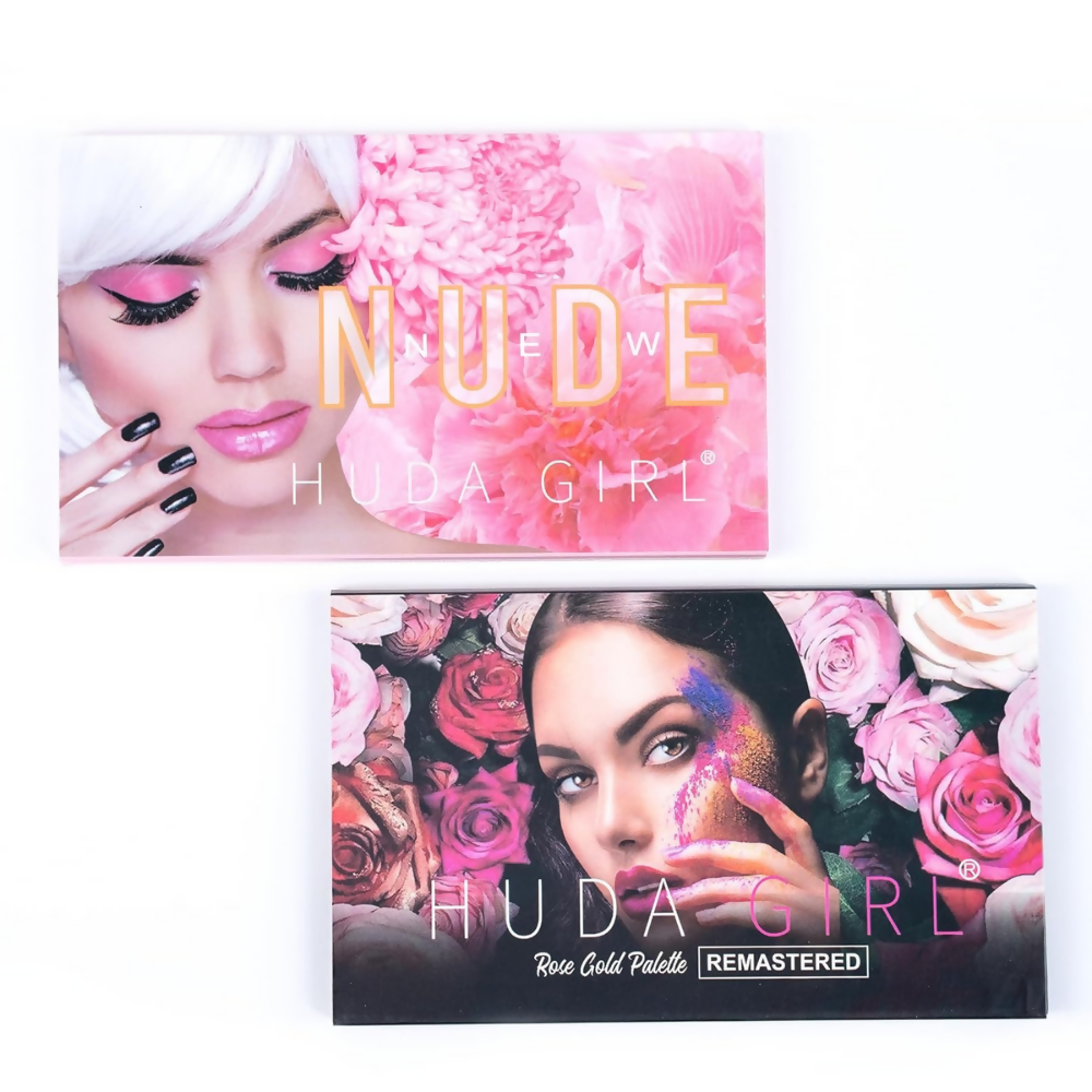 Huda Girl Beauty Rose Gold Remastered & Nude Edition Eyeshadow Palette - 36 Matte and Shimmer Finishes