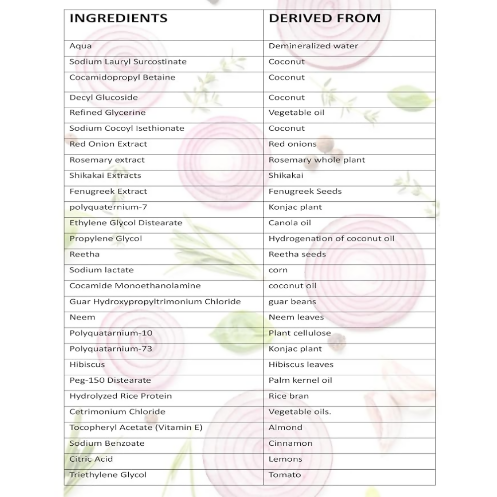 Blise organic Onion and Rosemary shampoo