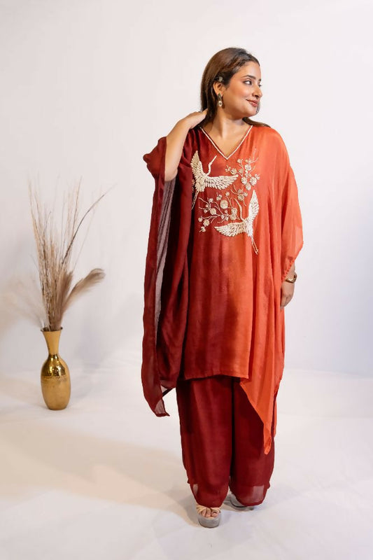 Timaraa Rust & Red Ombre Shaded Co-Ord Set