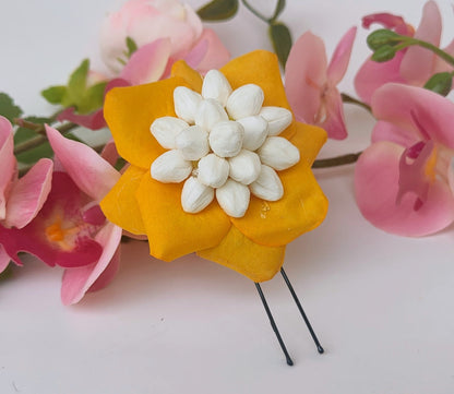Yellow Petals Flower Brooch