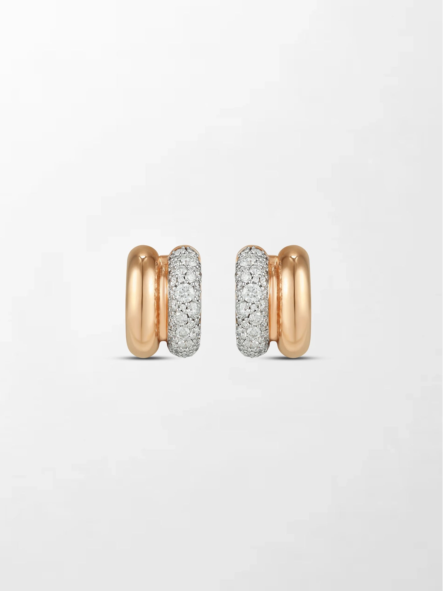 Duo Rose Pavé Huggie