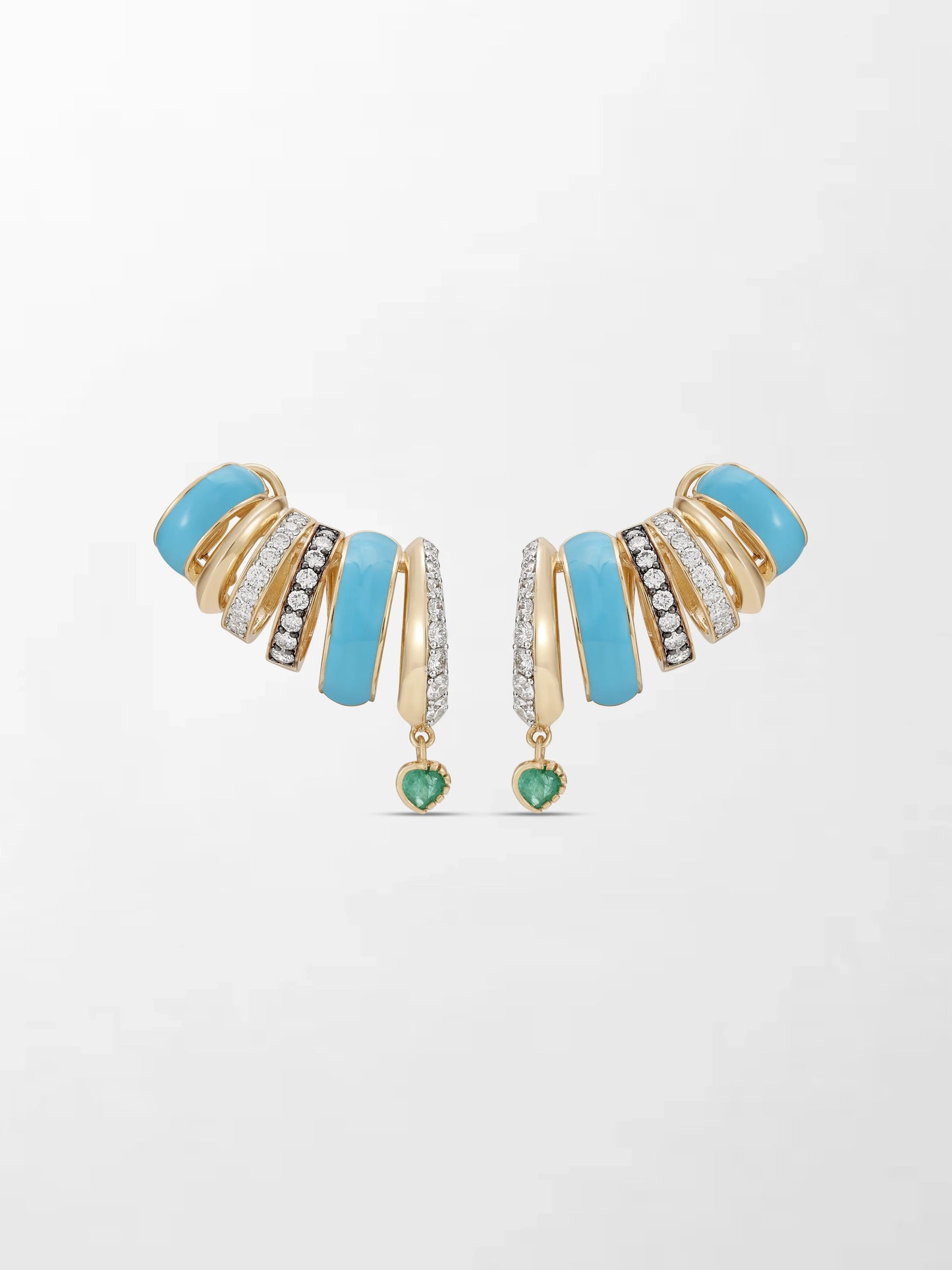 Blue Enamel Heart Emerald Climber