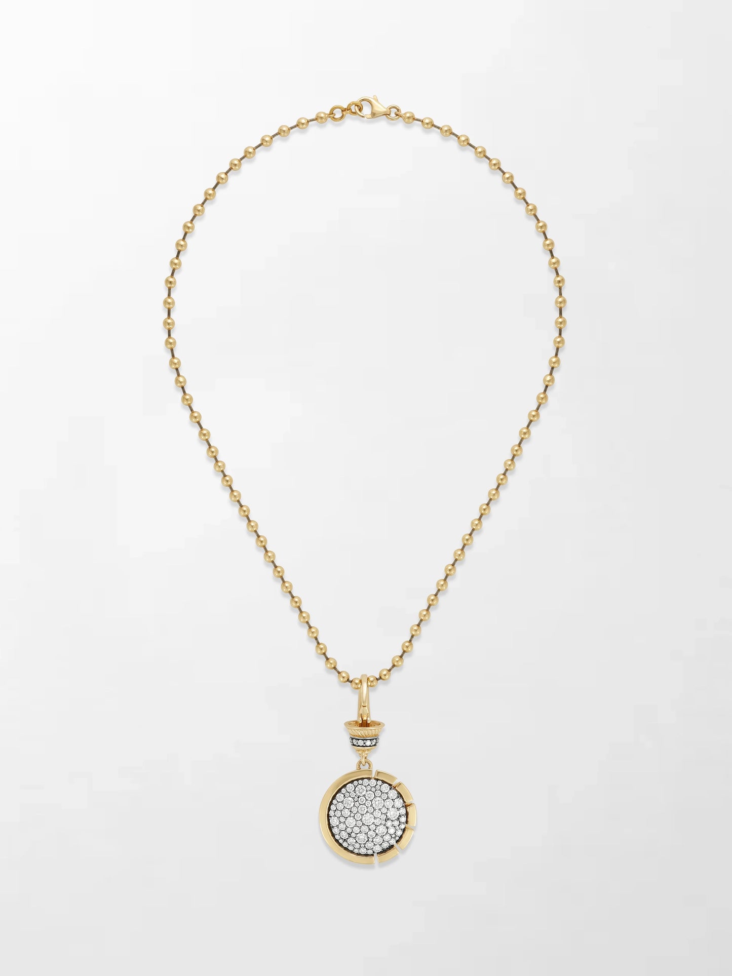 Split Bezel Midnight Pendant with Ball Chain