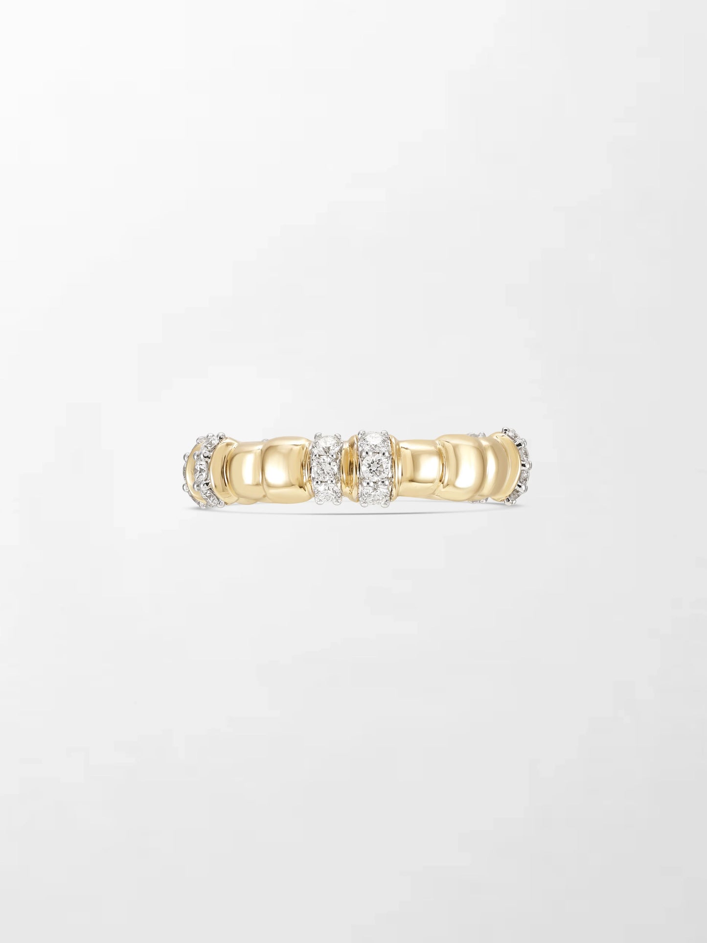 Sleek Grooved Gold Band