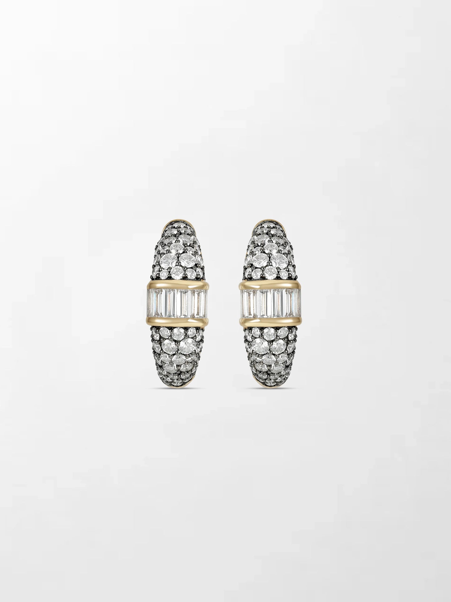 Rhodium Pavé Baguette hoops