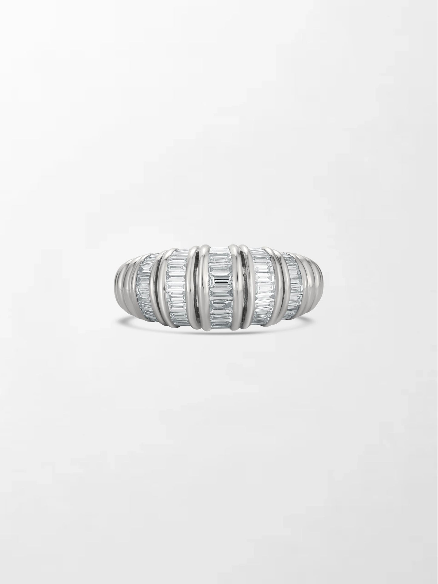 Snow Tapered Baguette Ring