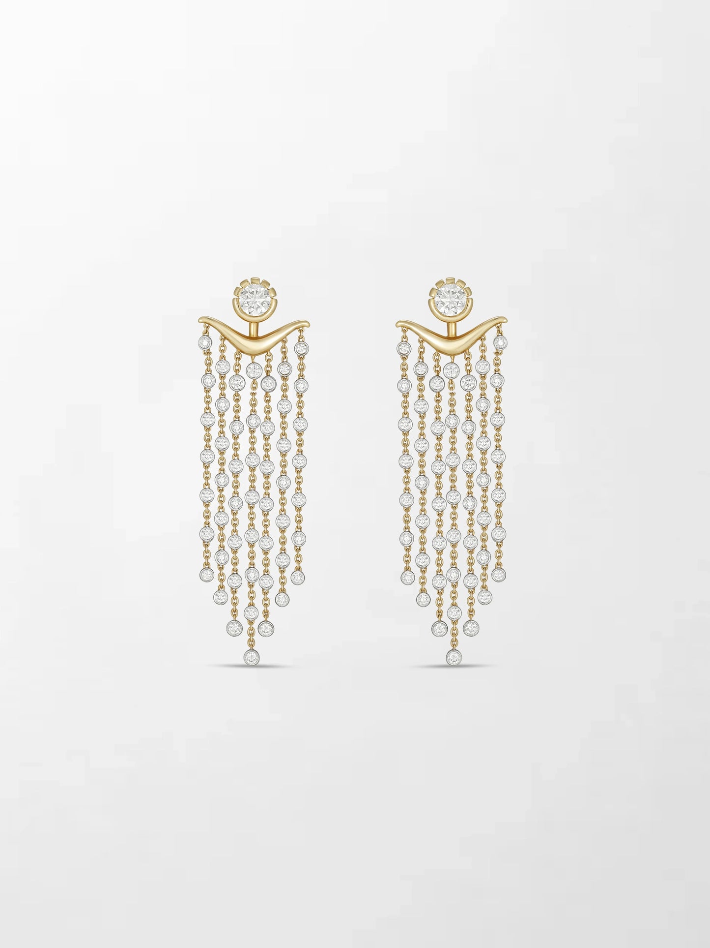 Long Split Bezel Cascade Earring