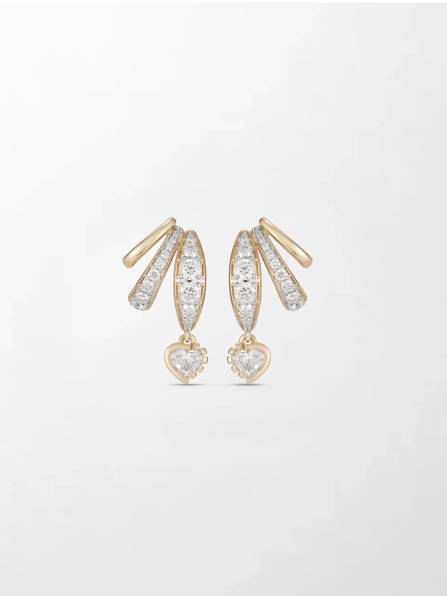 Bezel Heart Drop Earrings