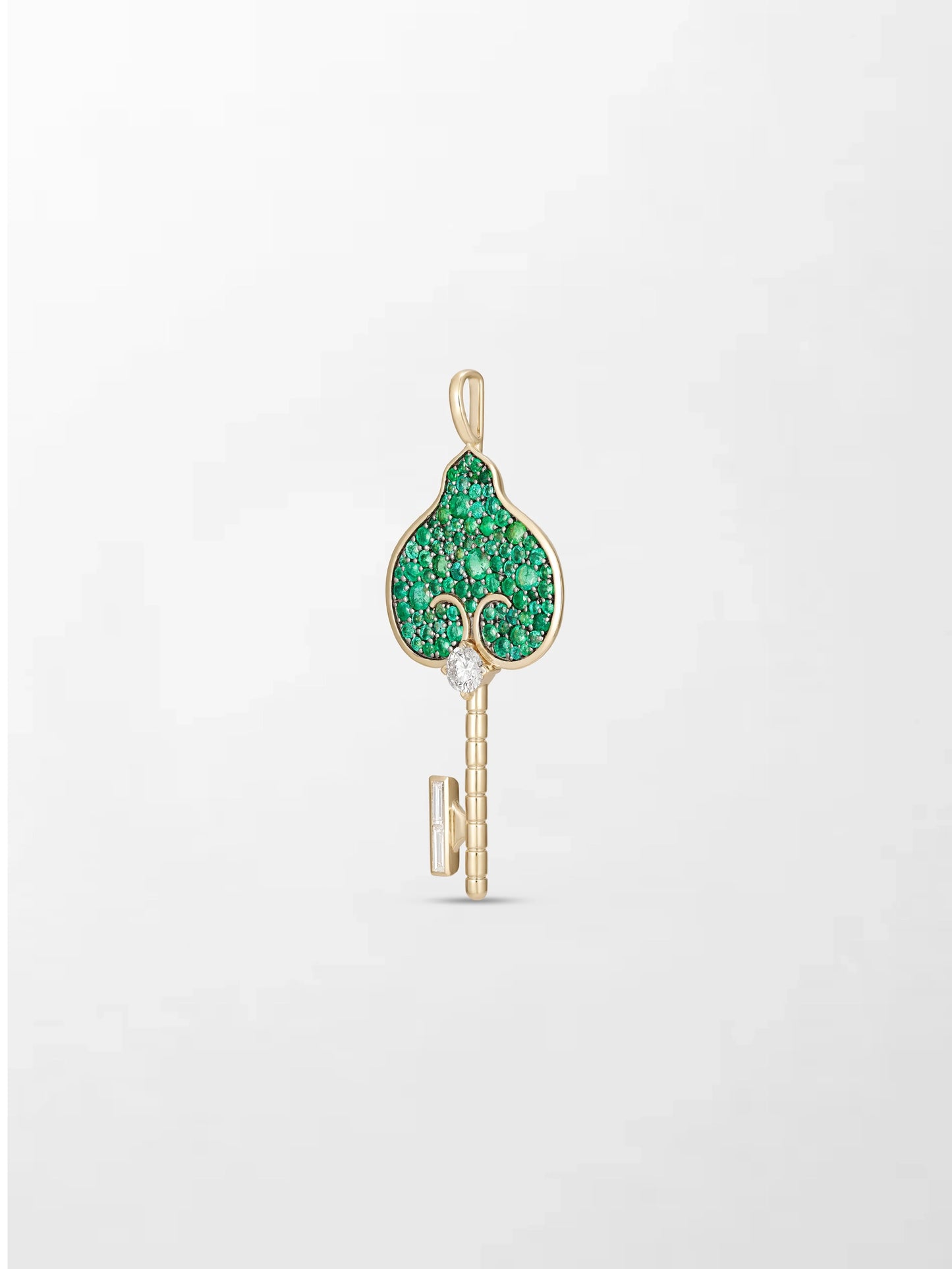 Emerald Heart Key Pendant